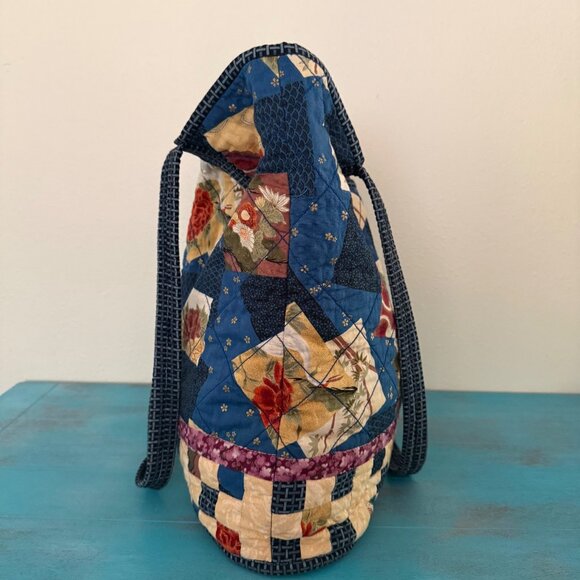 Beautiful Handmade Quilted Blue & Purple Tote Bag - Picture 5 of 9